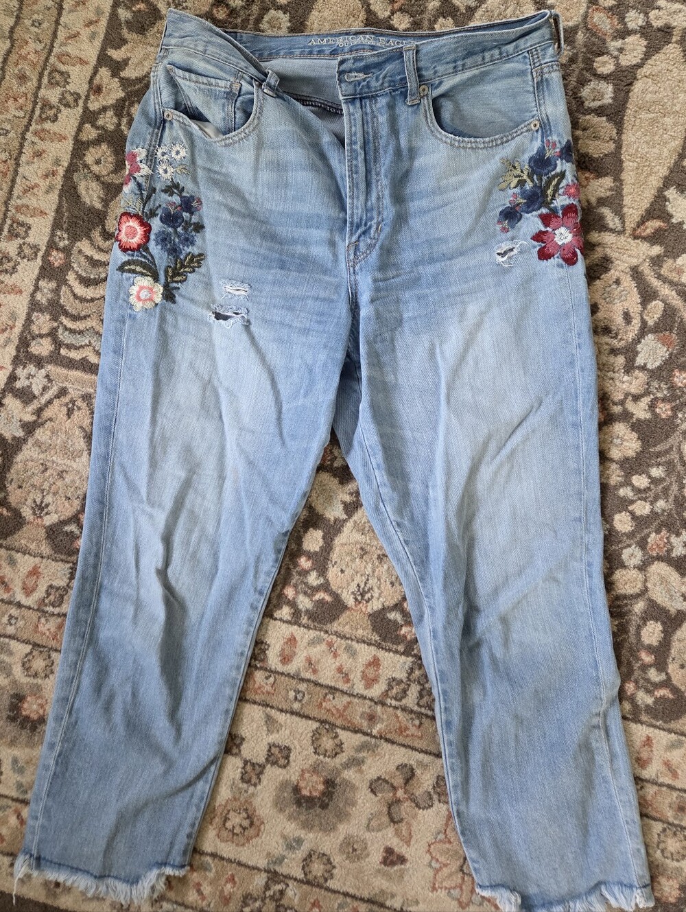 American Eagle Embroidered Mom Jeans - Picture 2 of 3